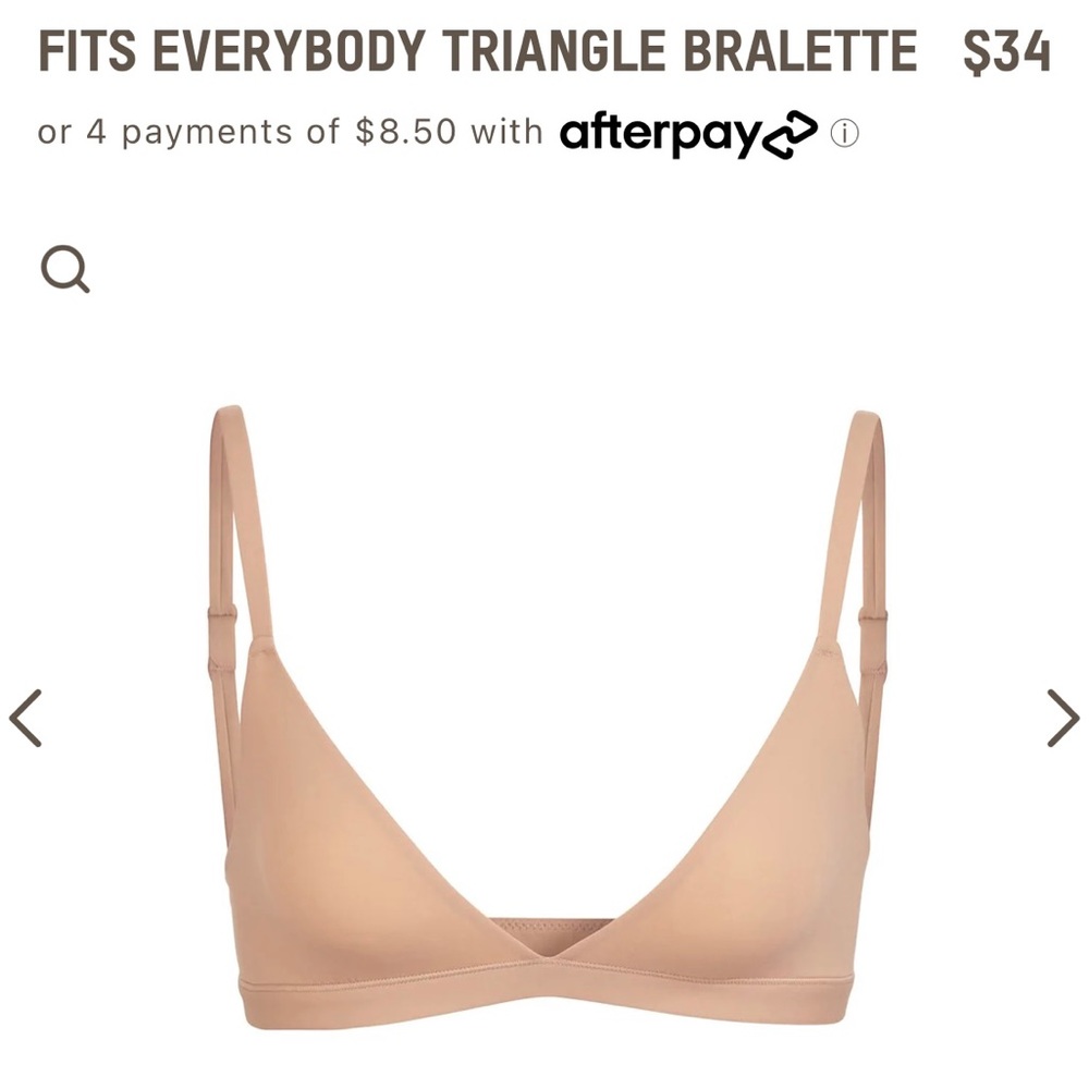 Skims fits everybody triangle bralette. Ochre, size small